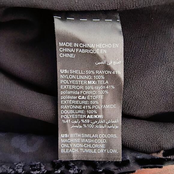 White House Black Market Halter Neck Top Wmn's Sz S Black Velvet Flocked Chiffon - Picture 15 of 16